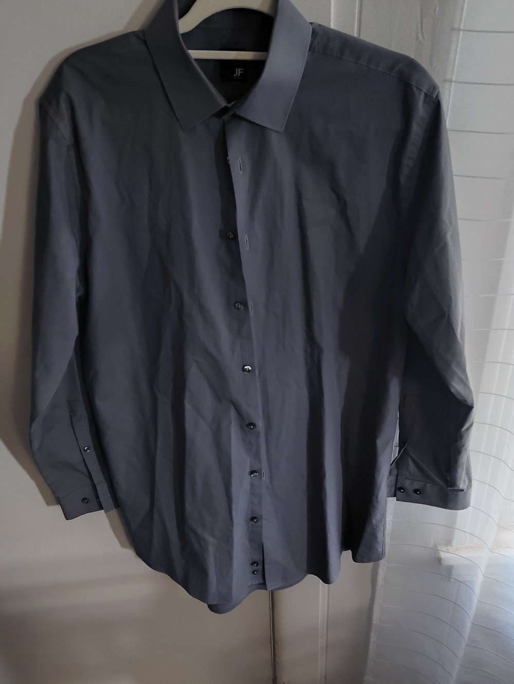 jf j.ferrar Men's Slate Gray Button-Up Dress Shirt